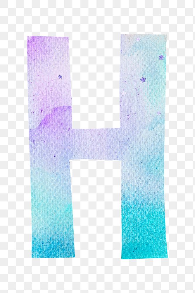 Letter h colorful typography png