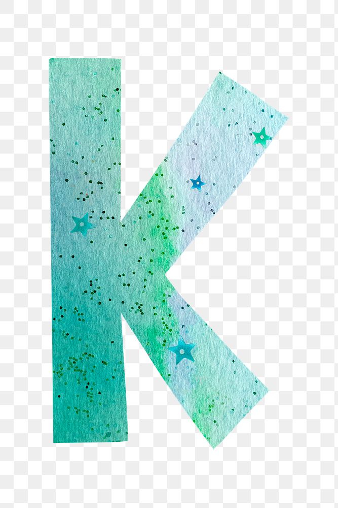 Letter k colorful typography png