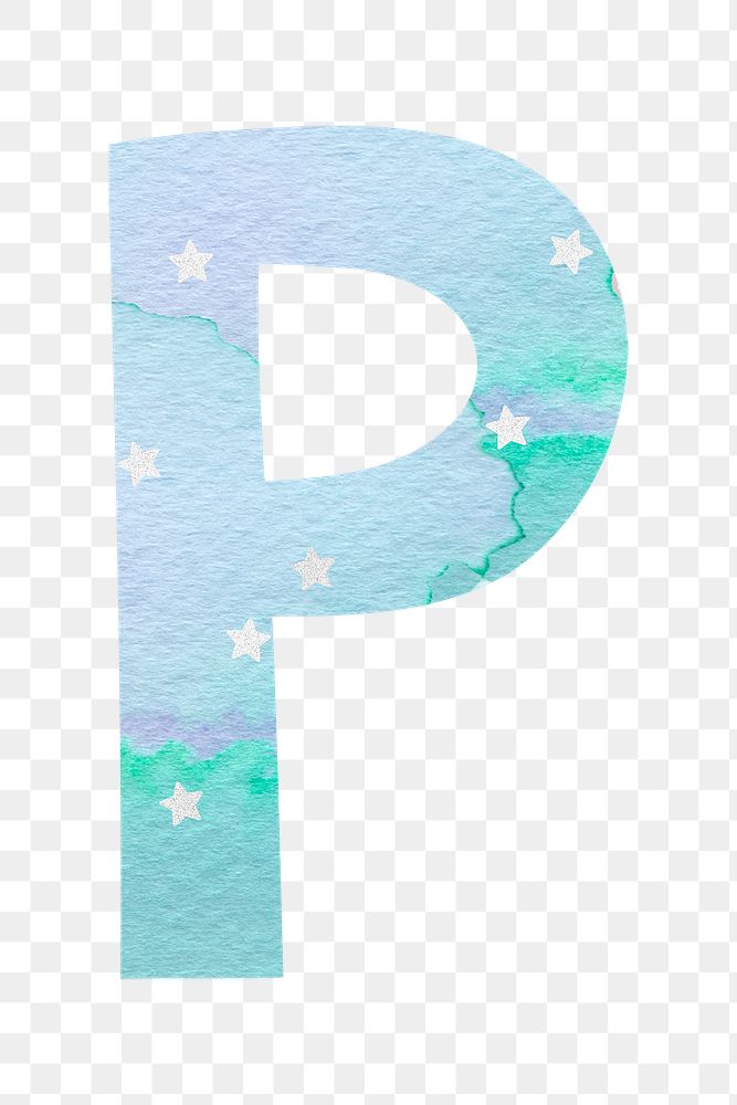 Letter p colorful typography png