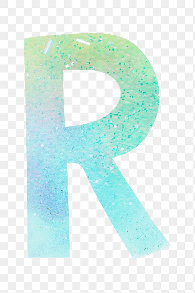 Letter r colorful typography png
