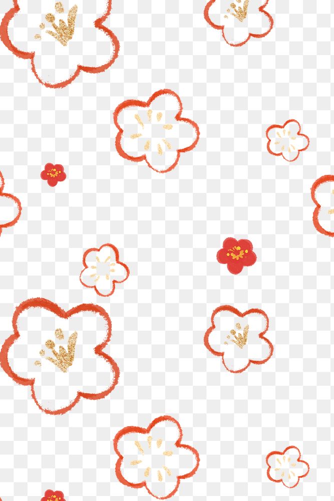Chinese national flower plum blossom png pattern 