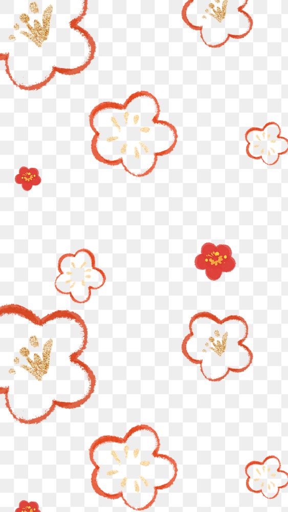 Png red plum blossom pattern for Chinese National Day