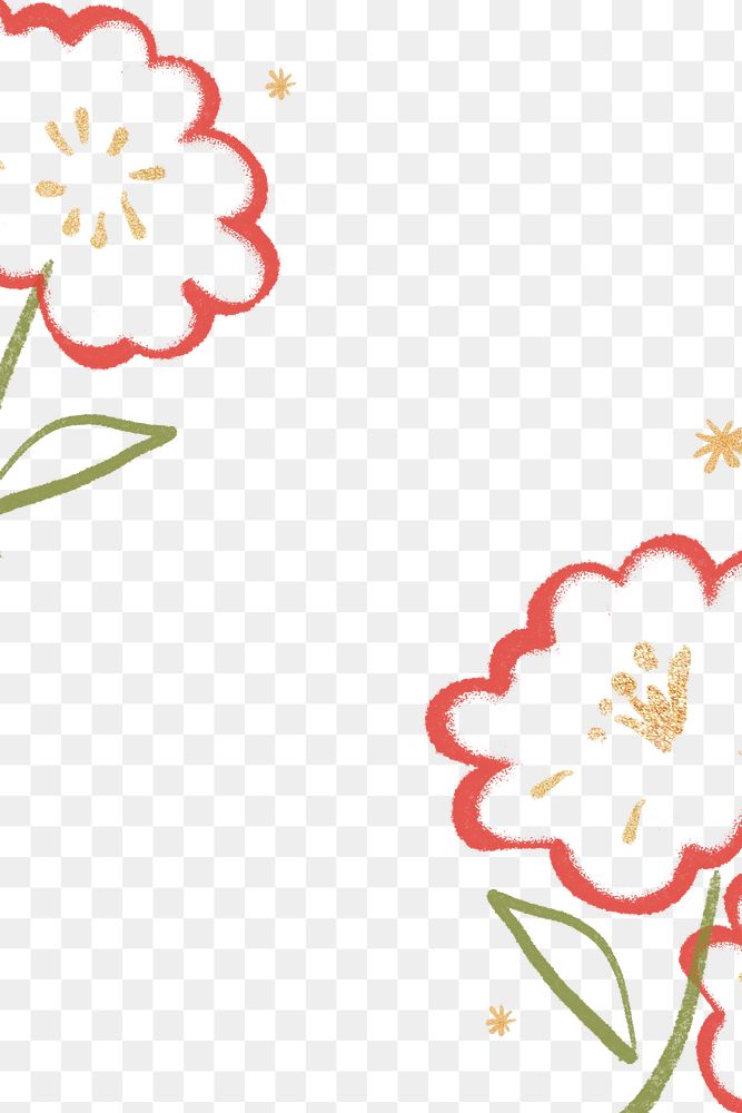 Red blossom png border frame illustration