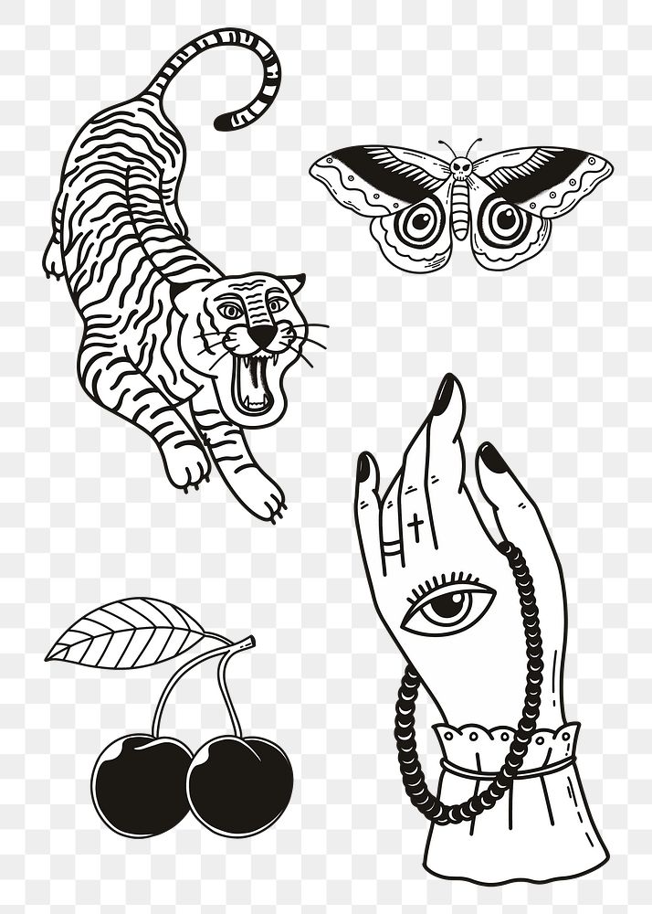 Classic  tattoo design png collection
