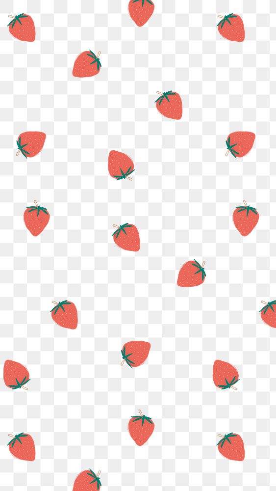 Png pastel strawberry pattern transparent background