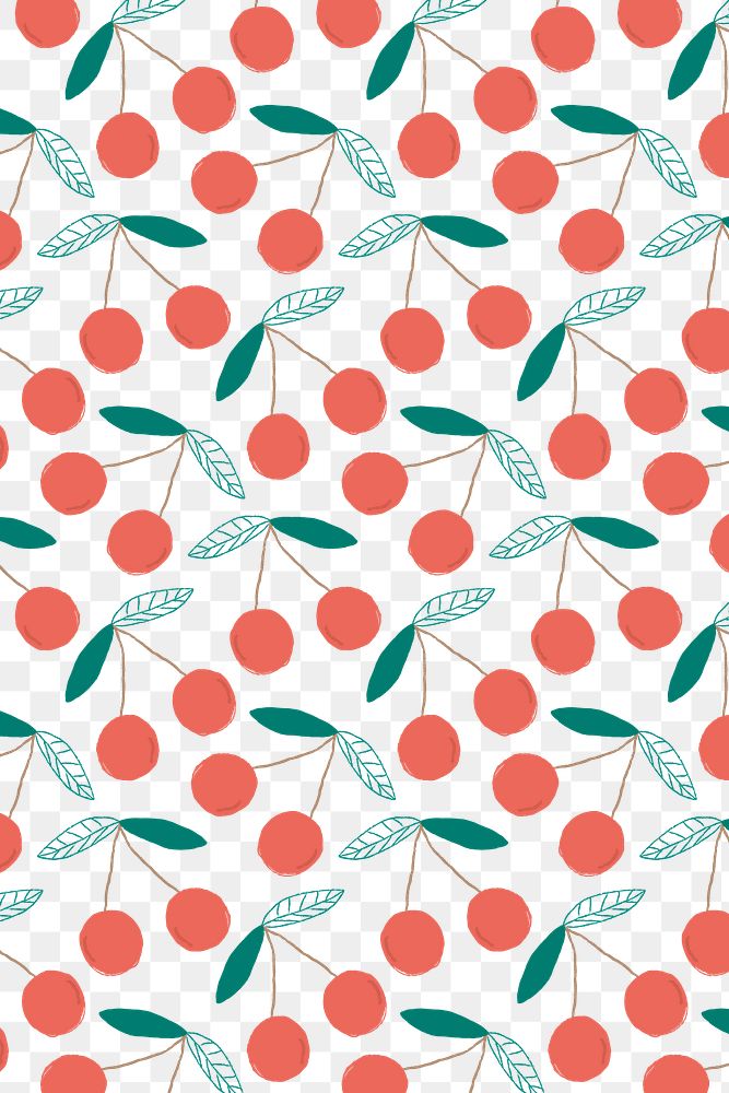 Png pastel cherry pattern transparent background
