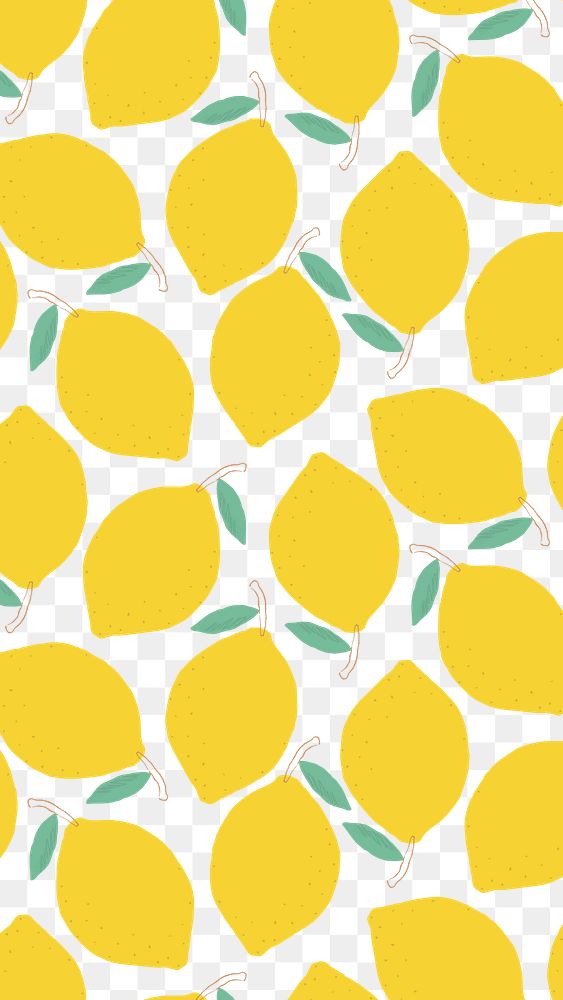 Png colorful lemon pattern transparent background