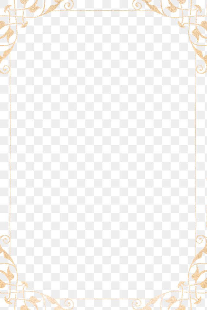 Gold filigree frame border png