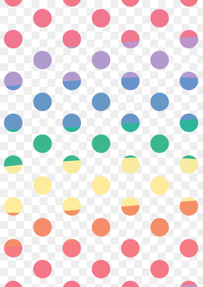 Rainbow cute polka dot png social banner