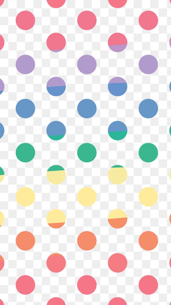 Png polka dot colorful cute pattern for kids