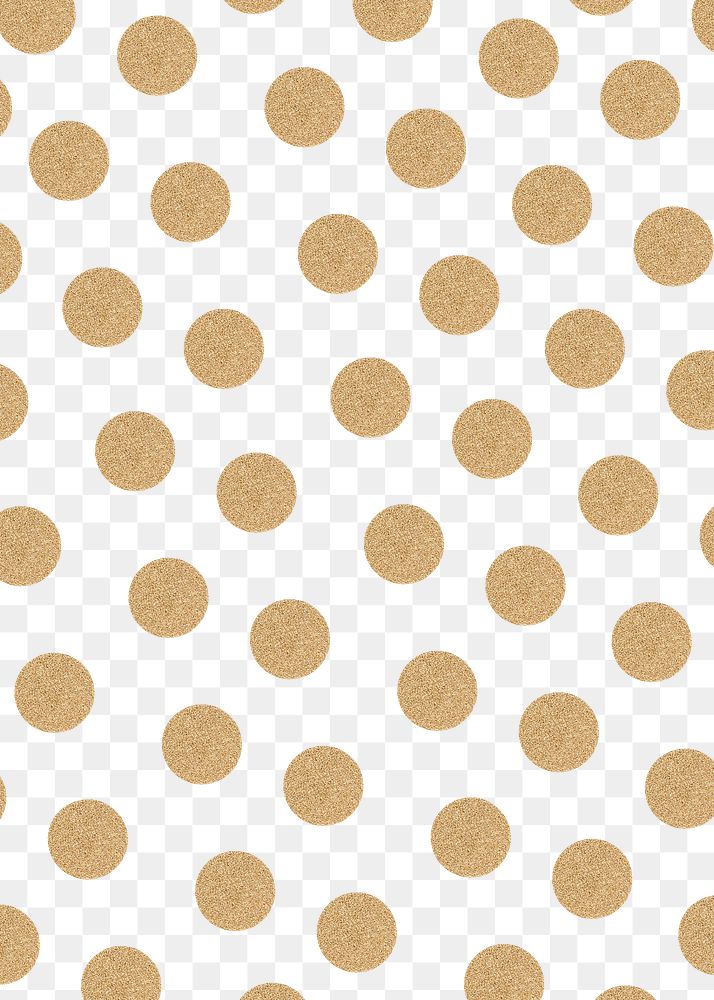 Golden sparkly png polka dot pattern