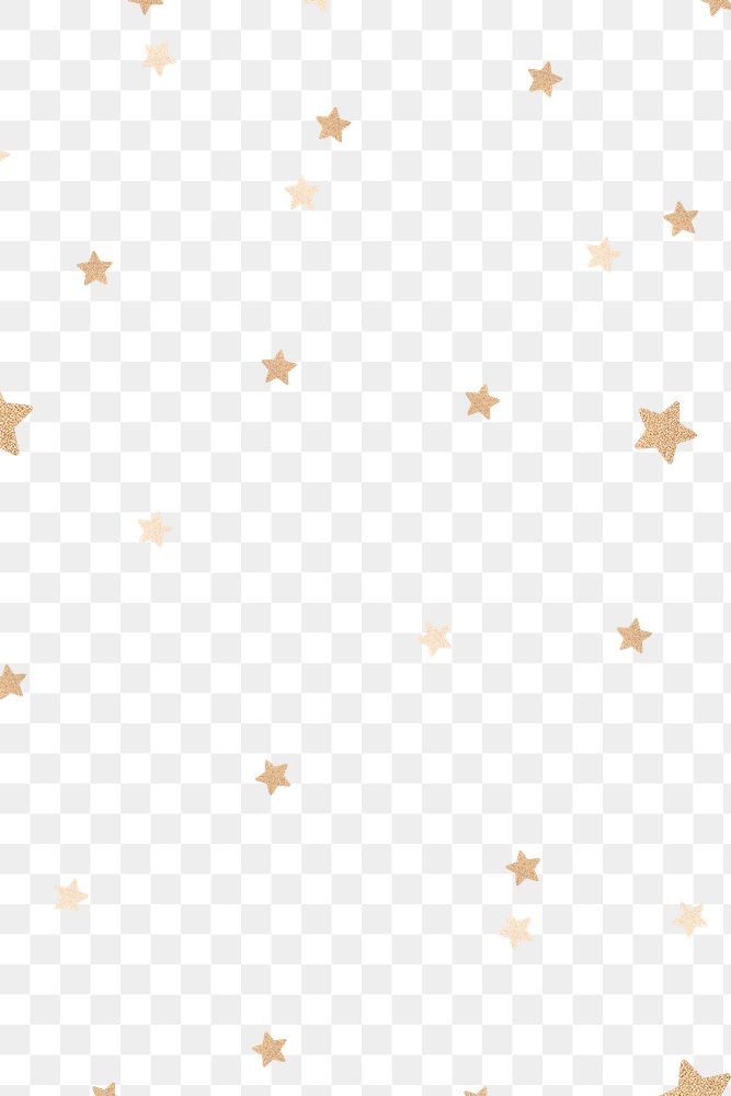 Artsy png shimmering golden stars pattern banner