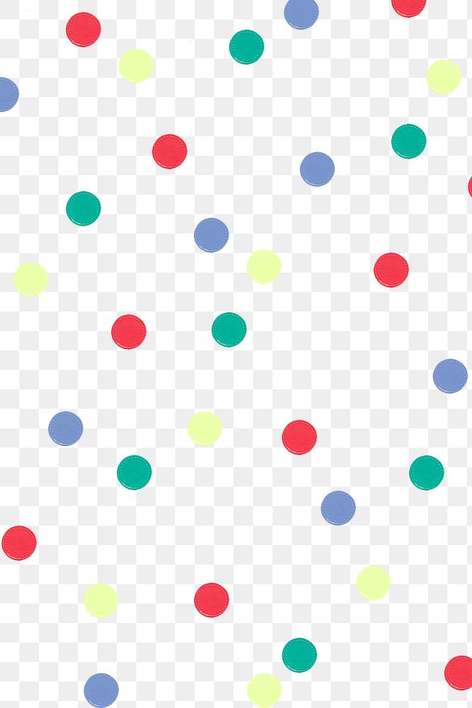 Artsy colorful png polka dot pattern