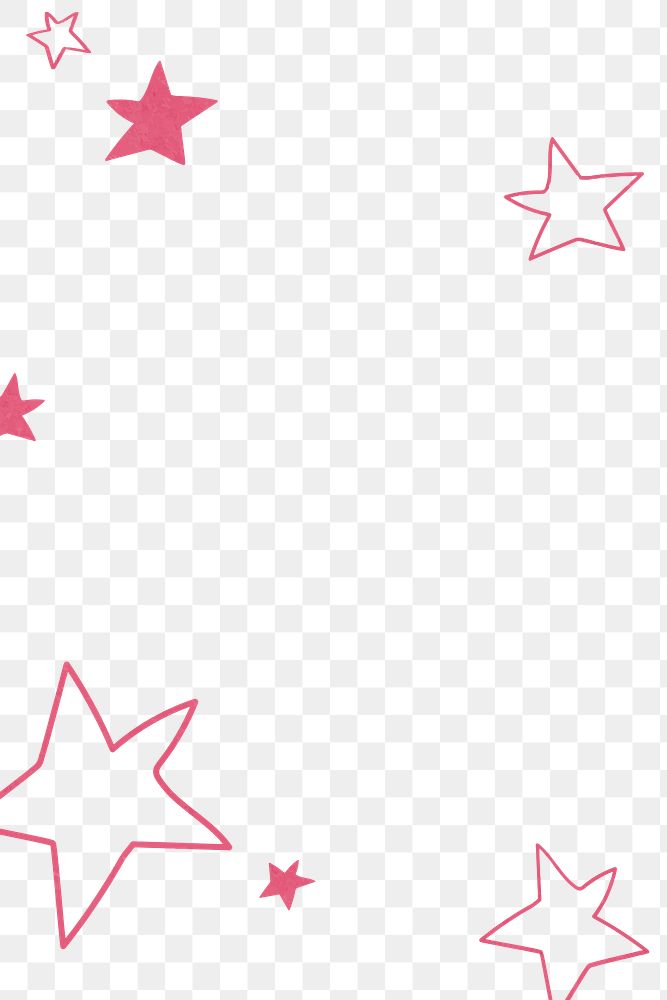 Png hand drawn stars hot pink