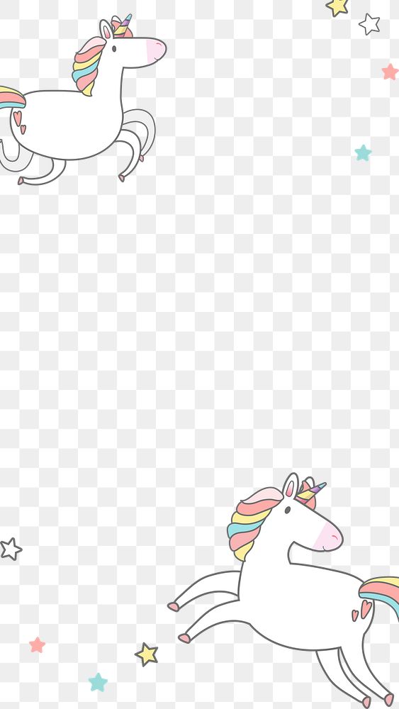 Png white unicorn rainbow cartoon pattern banner