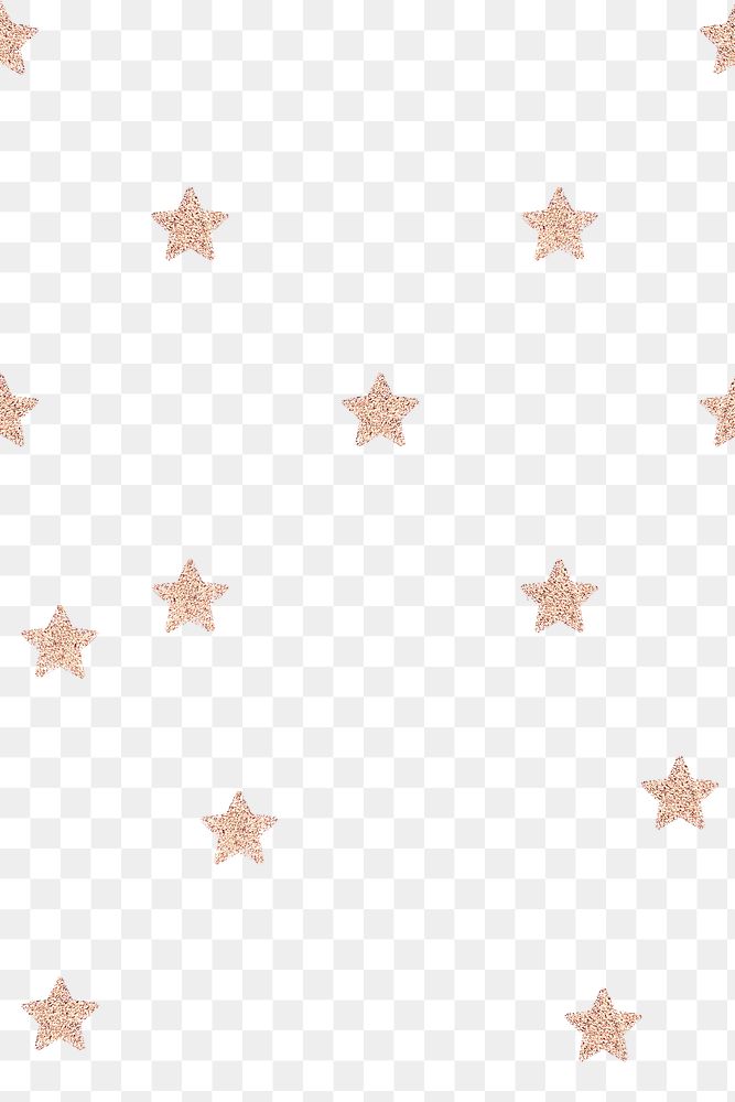 Pink gold metallic stars png pattern
