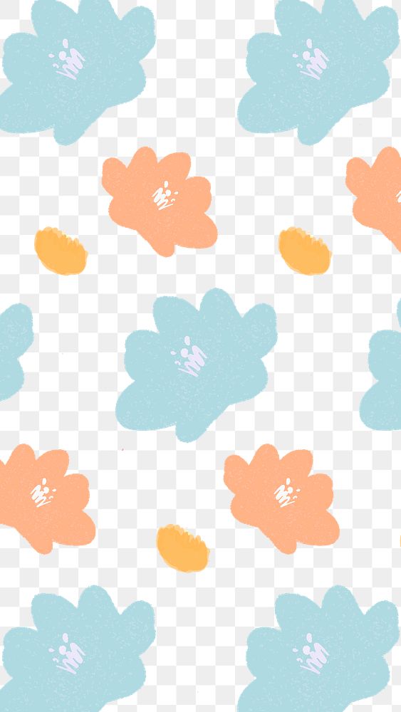 Pastel colorful png floral pattern social banner for kids