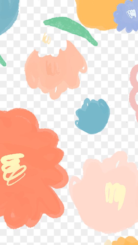 Png floral colorful pastel pattern social banner