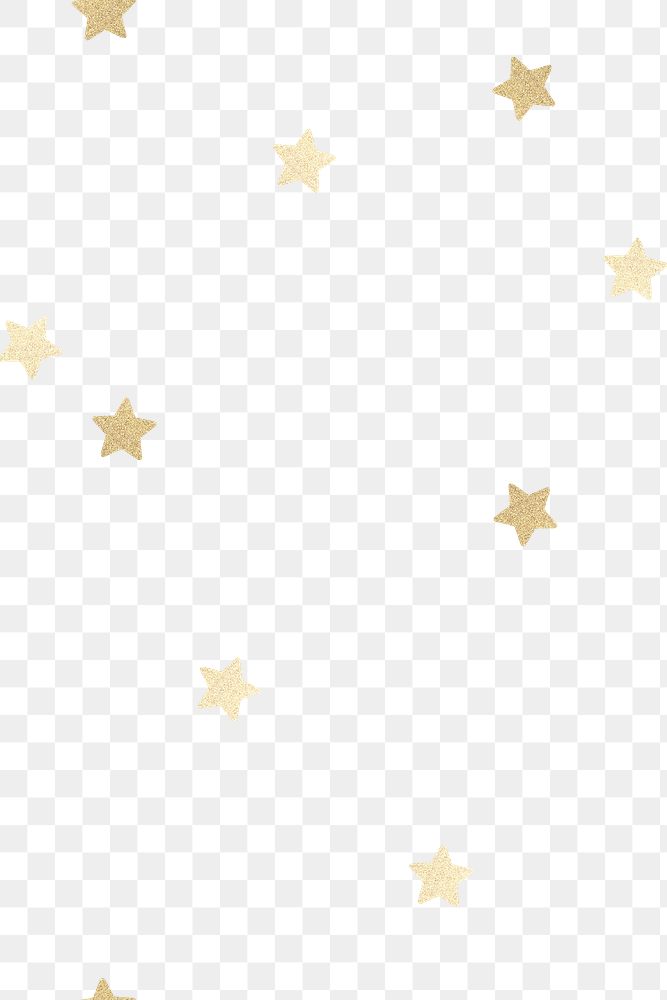 Shimmery gold stars png cute pattern