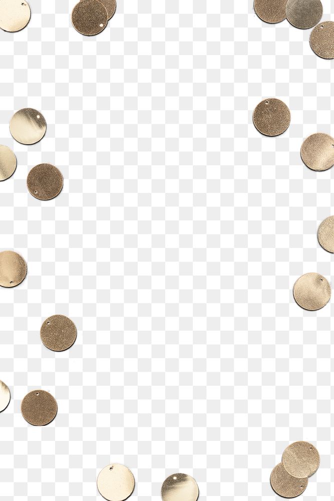 Gold confetti pattern frame png copy space