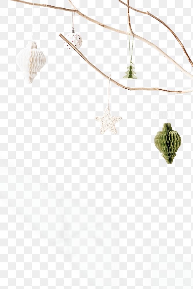 Png Christmas ornaments border background 