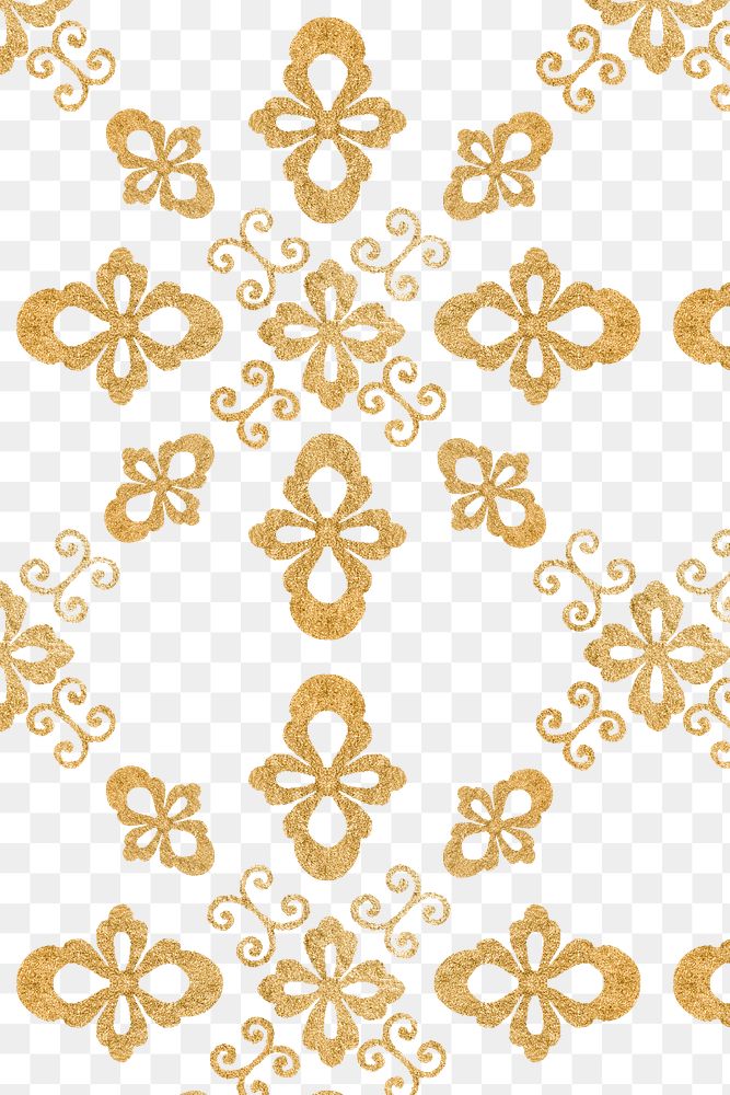 Png gold  Chinese art pattern transparent background