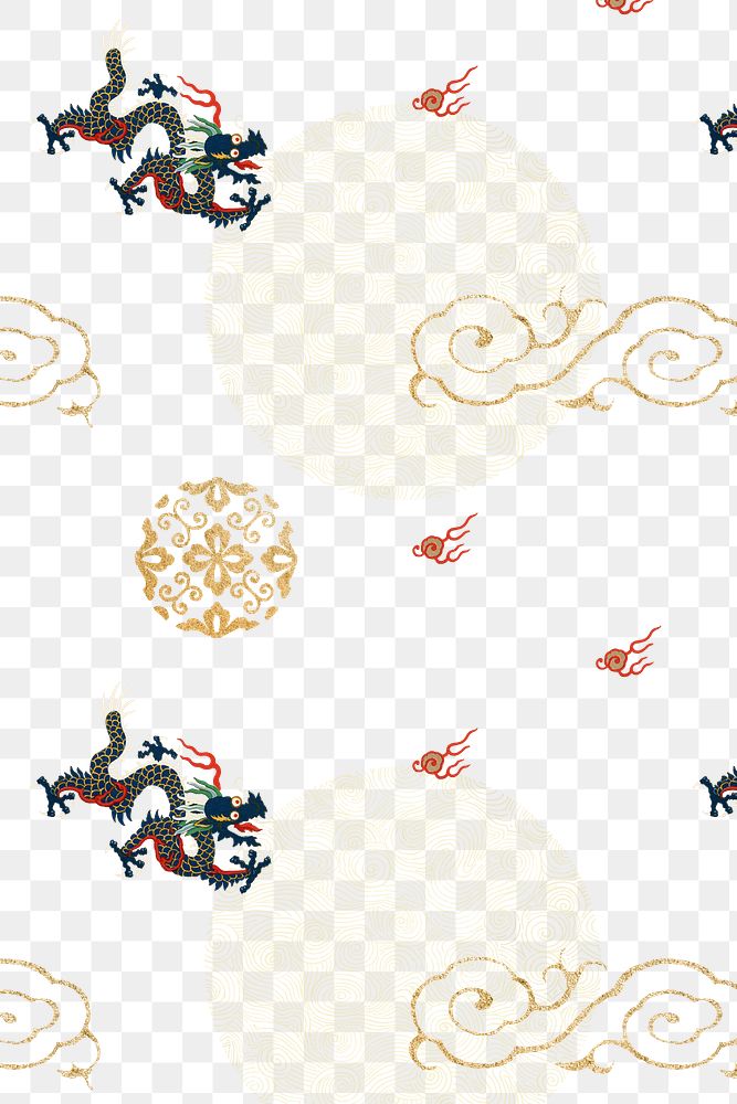 Chinese gold oriental symbol pattern png background