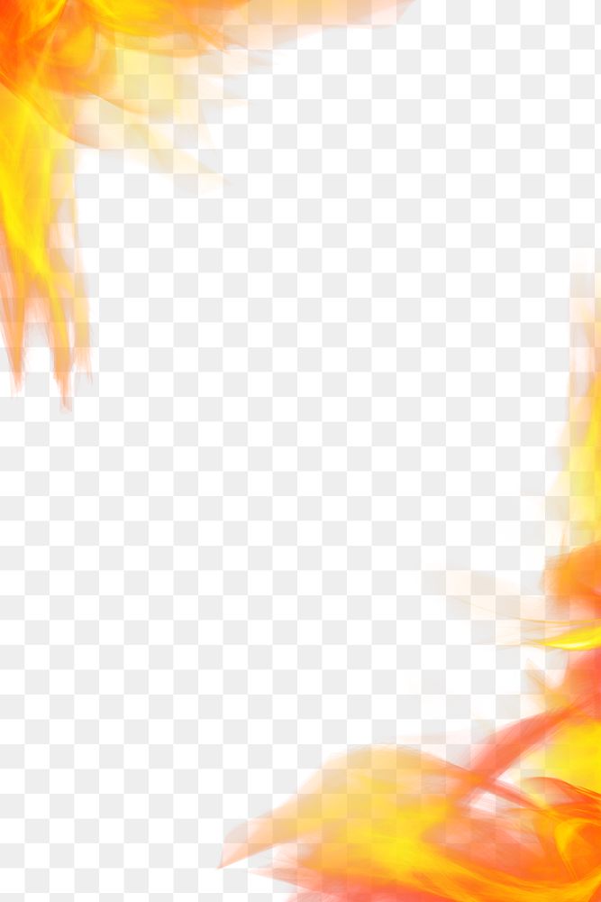 Dramatic png fire burning flame frame