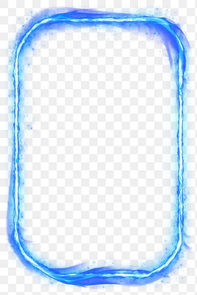 Png blue rounded rectangle fire frame