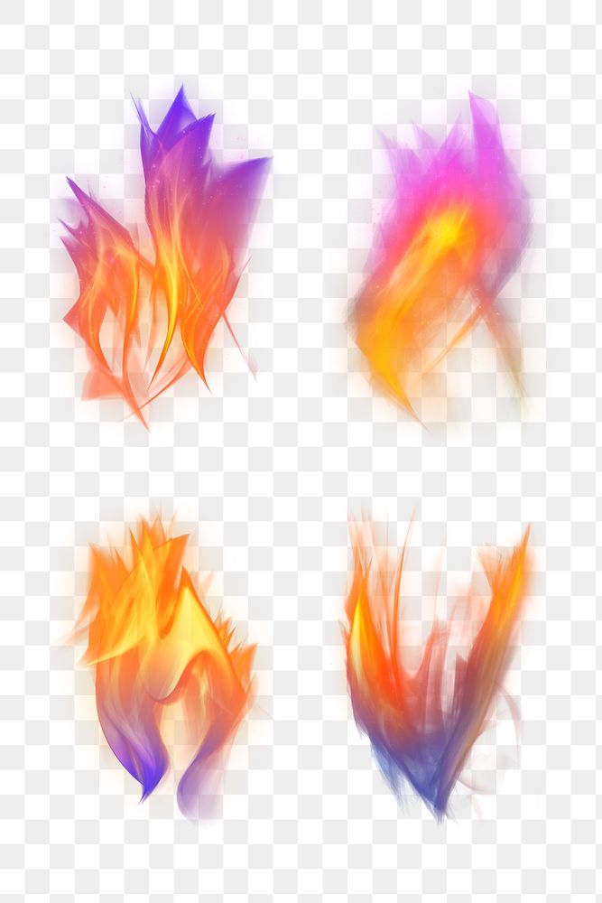 Png burning fire flame graphic element collection