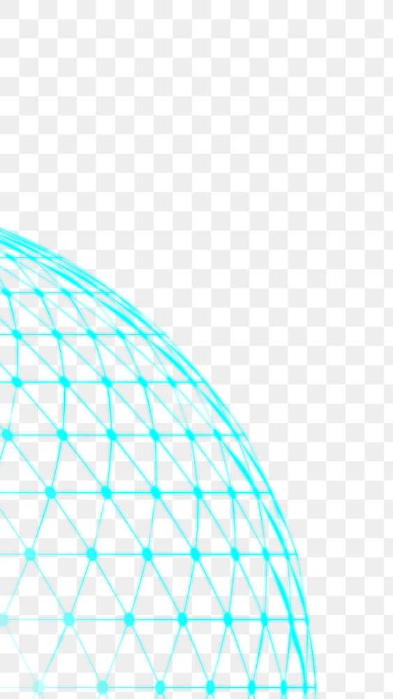 Blue globe digital grid png futuristic