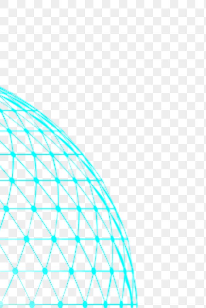 Blue globe digital grid transparent png technology