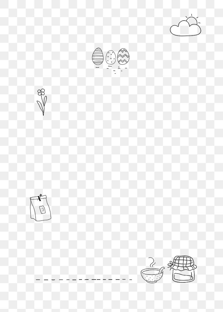 Hand drawn lifestyle frame png cute Easter theme doodle drawing