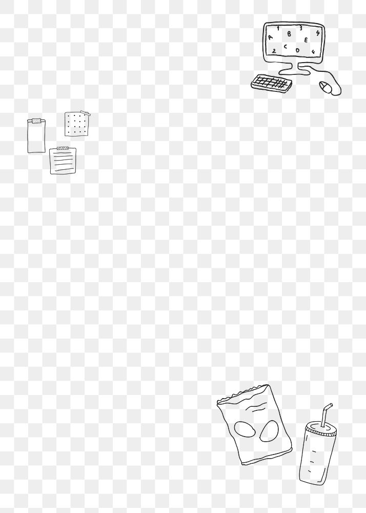 Hand drawn lifestyle frame png cute work theme doodle drawing