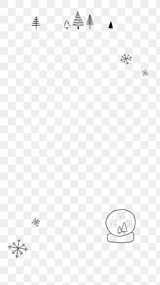 Hand drawn Christmas frame png cute doodle illustration