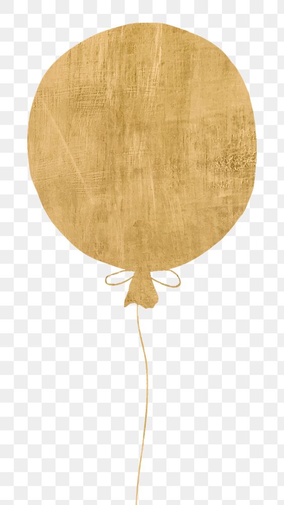 Golden balloon sticker png in transparent background