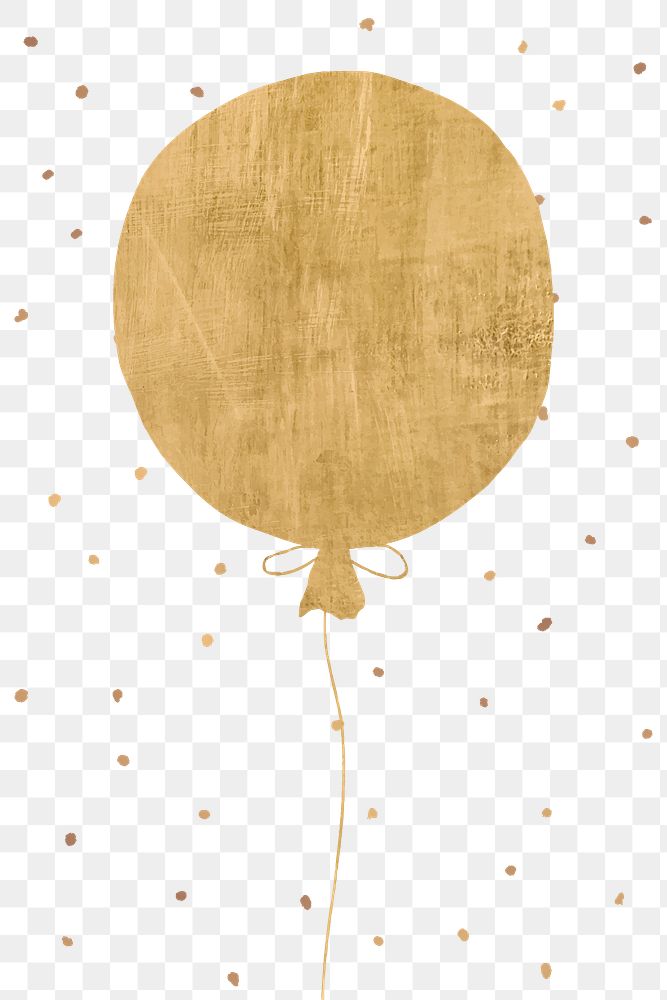 Gold balloon png festive transparent background