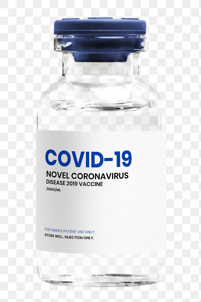 Covid 19 png vaccine vial mockup