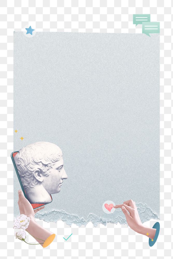 Aesthetic png online dating frame blue Greek god statue