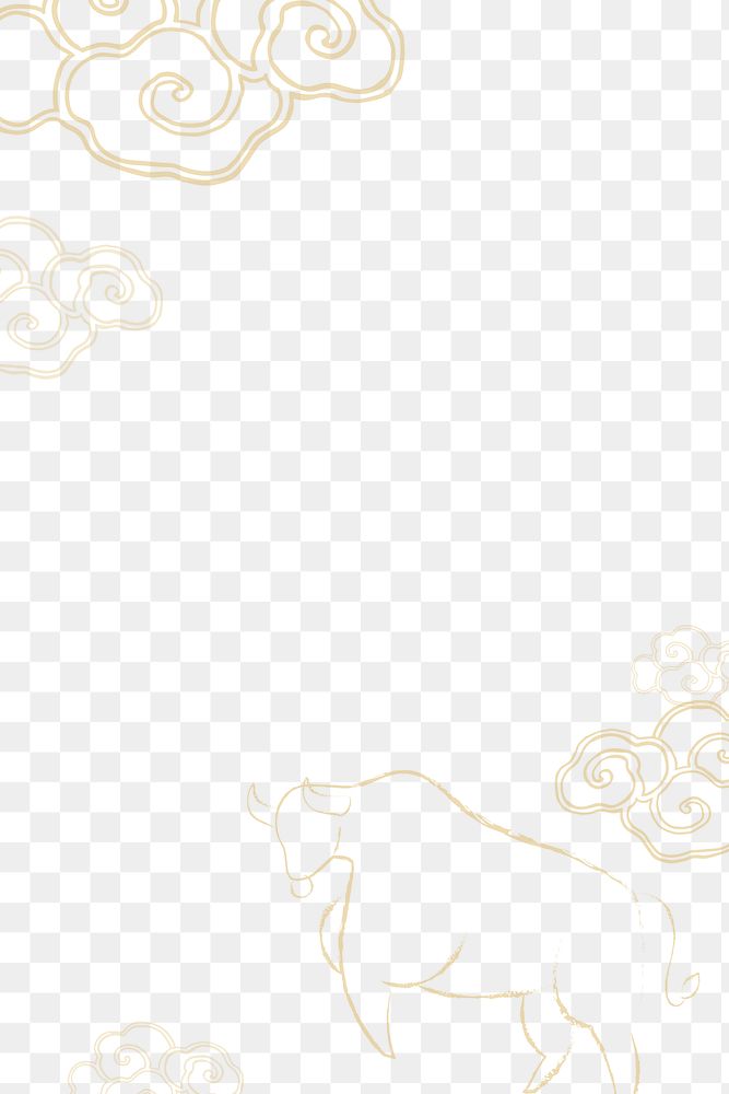 Chinese New Year border png gold with design space