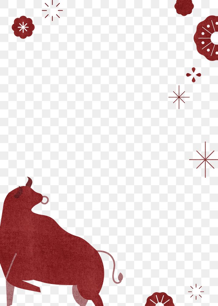 Lunar New Year png red border with design space