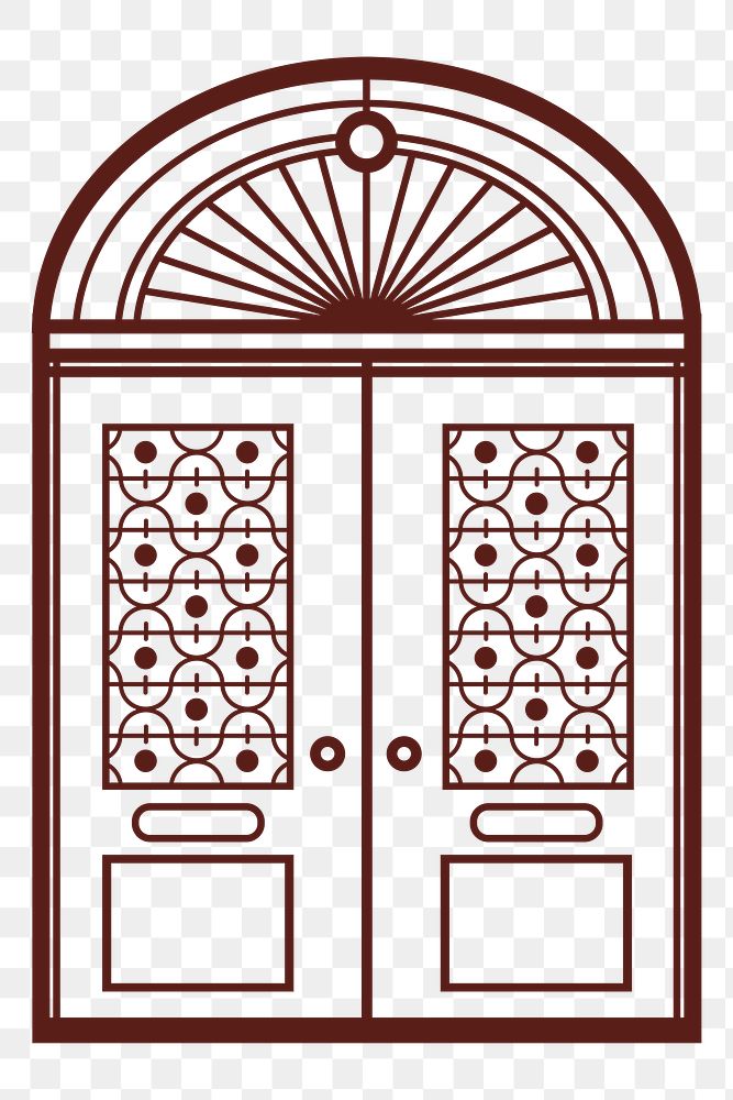 Retro doors logo png business corporate identity illustration