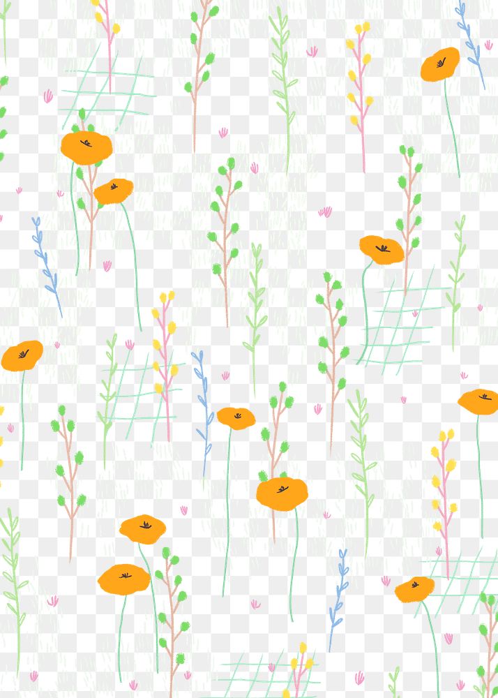 Bright png floral pattern transparent design element