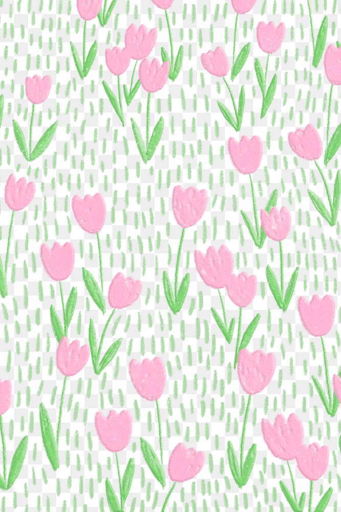 Pink png tulip field transparent background