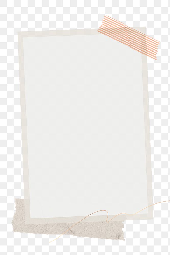 Png frame earth tone transparent in paper texture