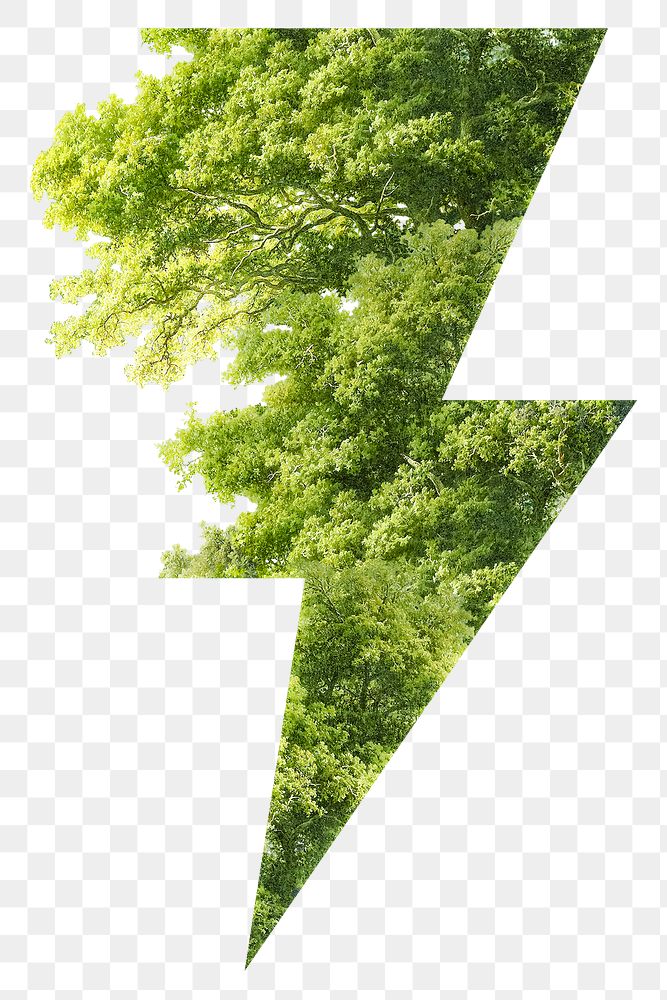 Png sustainable energy lightning green symbol for earth day campaign
