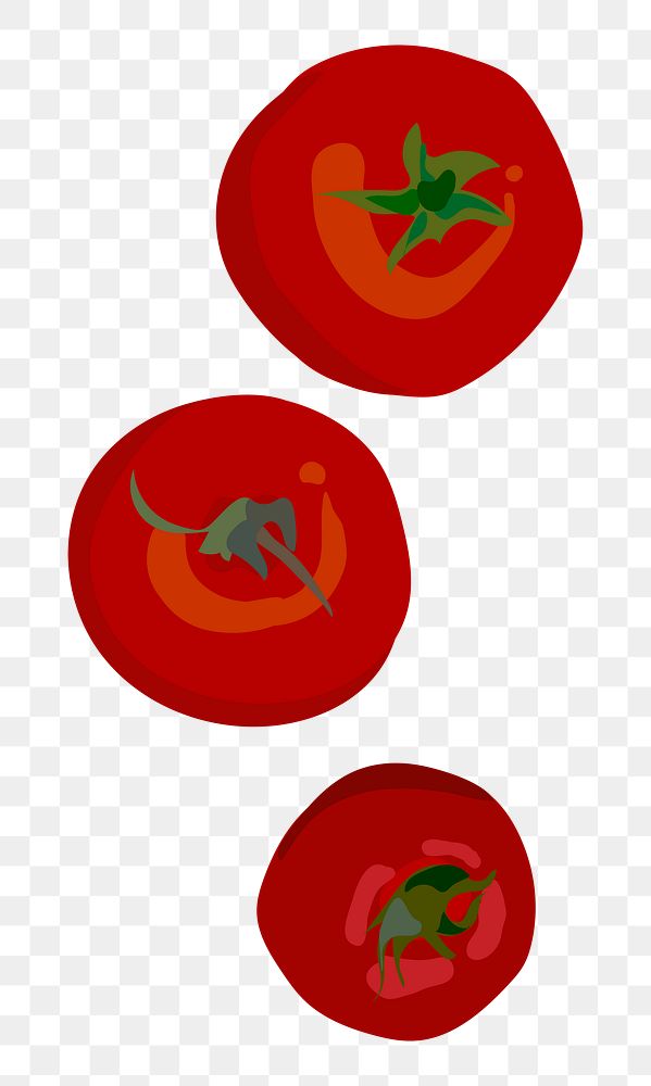 Png red tomatoes illustrations for healthy diet campaign