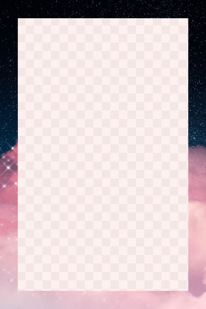 Frame png with sparkle pink galaxy