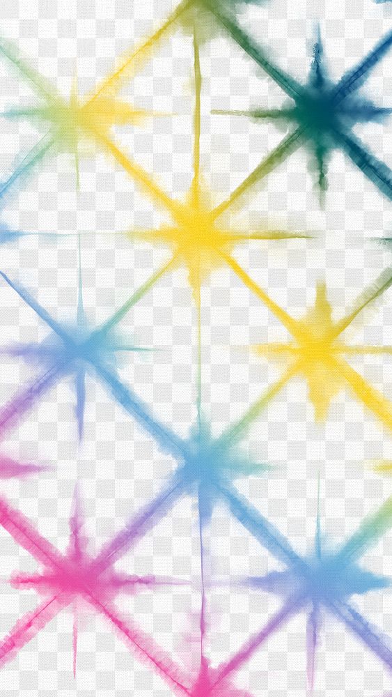 Tie dye png pattern on colorful watercolor transparent background