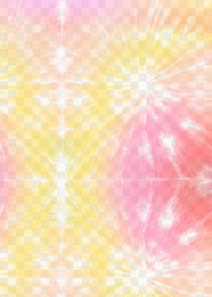 Pastel swirl png tie dye in yellow and red transparent background